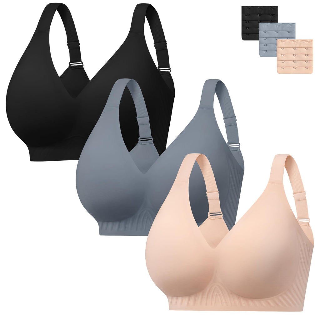 habibee Jelly Push Up Bra for Women Plus Size Wireless Full Coverage Bras